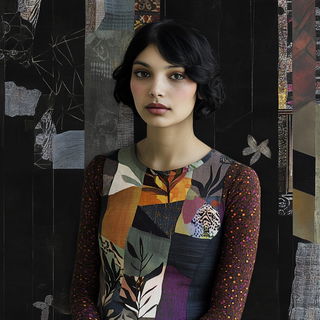 Cablecloak Futurism style, Midjourney V6.1: photographic portrait of female protagonist