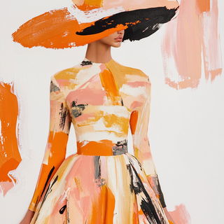 Shoreline Inside the Hand style, Midjourney V6.1: haute-couture fashion outfit