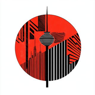 Monsoon Storypaint style, Midjourney V6.1: bold minimalist logo design for Istanbul city municipal services