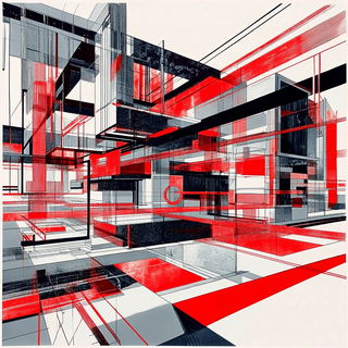 Monsoon Storypaint style, Midjourney V6.1: technical infrastructure blueprint schematics
