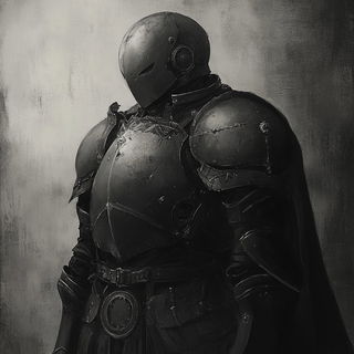 Engraved Megalopolis style, Midjourney V6.1: concept art character design of retropunk steam knight
