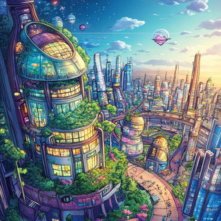 Cairnshadow style, Midjourney V6.1: megacity with futuristic bioarchitecture