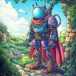Cairnshadow style, Midjourney V6.1: concept art character design of retropunk steam knight