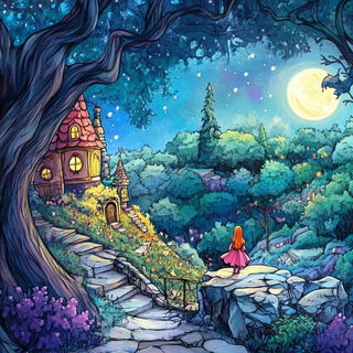 Cairnshadow style, Midjourney V6.1: retro fairy-tale illustration