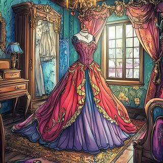 Cairnshadow style, Midjourney V6.1: haute-couture fashion outfit