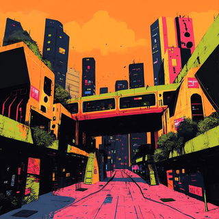 Gloamhide style, Midjourney V6.1: megacity with futuristic bioarchitecture