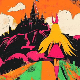 Gloamhide style, Midjourney V6.1: retro fairy-tale illustration