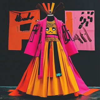 Gloamhide style, Midjourney V6.1: haute-couture fashion outfit