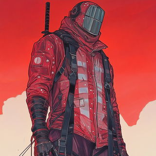 Cinebrume style, Midjourney V6.1: concept art character design of retropunk steam knight