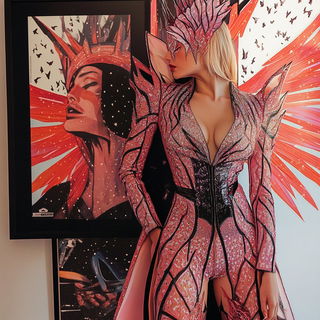 Cinebrume style, Midjourney V6.1: haute-couture fashion outfit