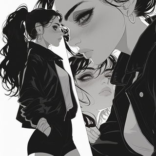 Cinebrume style, Midjourney V6.1: black-and-white manga comic strip