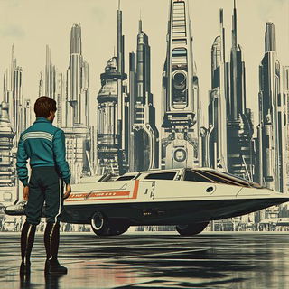 Sunset Track Anime style, Midjourney V6.1: cinematic shot from sci-fi movie