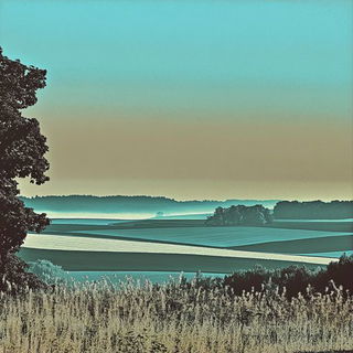 Sunset Track Anime style, Midjourney V6.1: realistic landscape photograph of quiet dawn