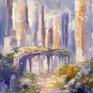 Chromascour style, Midjourney V6.1: megacity with futuristic bioarchitecture