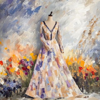 Chromascour style, Midjourney V6.1: haute-couture fashion outfit