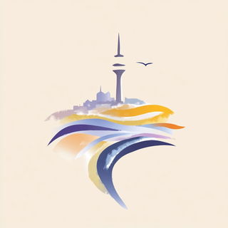Chromascour style, Midjourney V6.1: bold minimalist logo design for Istanbul city municipal services