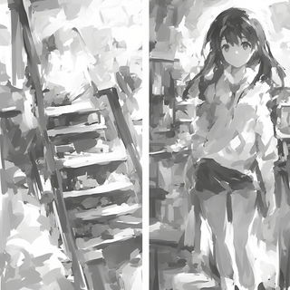 Chromascour style, Midjourney V6.1: black-and-white manga comic strip