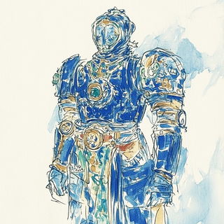 Stratacut style, Midjourney V6.1: concept art character design of retropunk steam knight