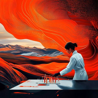 Pinecoral Lithopaint style, Midjourney V6.1: editorial illustration for popular scientific magazine cover