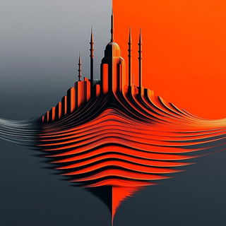 Pinecoral Lithopaint style, Midjourney V6.1: bold minimalist logo design for Istanbul city municipal services