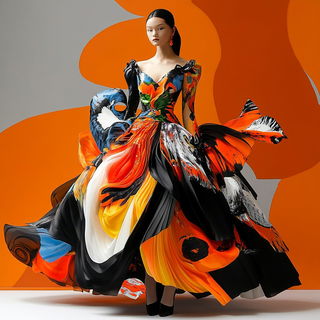 Pale Plate Topography style, Midjourney V6.1: haute-couture fashion outfit
