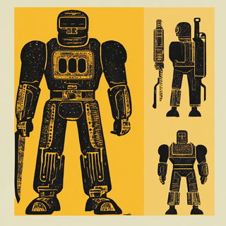 Contourflow style, Midjourney V6.1: concept art character design of retropunk steam knight