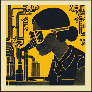 Contourflow style, Midjourney V6.1: editorial illustration for popular scientific magazine cover