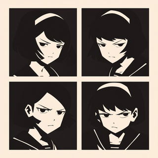 Contourflow style, Midjourney V6.1: black-and-white manga comic strip