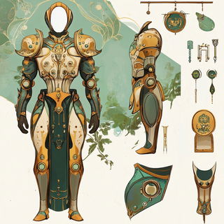 Rosarium Via style, Midjourney V6.1: concept art character design of retropunk steam knight
