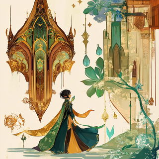 Rosarium Via style, Midjourney V6.1: retro fairy-tale illustration