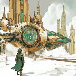 Rosarium Via style, Midjourney V6.1: cinematic shot from sci-fi movie