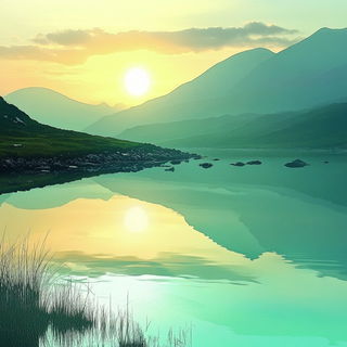 Rosarium Via style, Midjourney V6.1: realistic landscape photograph of quiet dawn