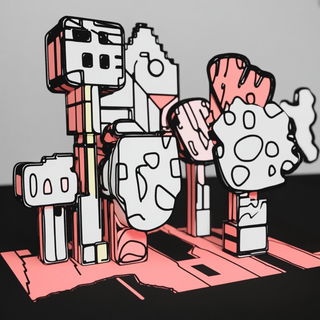 Lavacelestia style, Midjourney V6.1: abstract 3D render