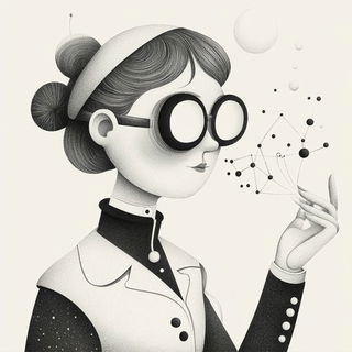 Ocheroptic style, Midjourney V6.1: editorial illustration for popular scientific magazine cover