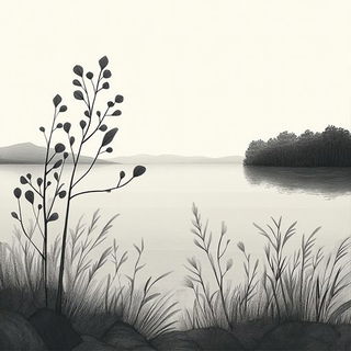 Ocheroptic style, Midjourney V6.1: realistic landscape photograph of quiet dawn