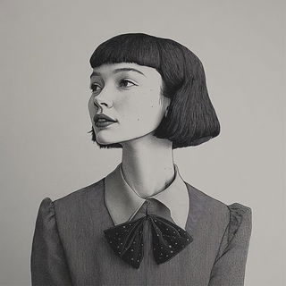 Ocheroptic style, Midjourney V6.1: photographic portrait of female protagonist
