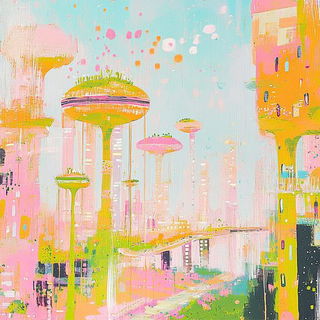 Catenary Roam style, Midjourney V6.1: megacity with futuristic bioarchitecture