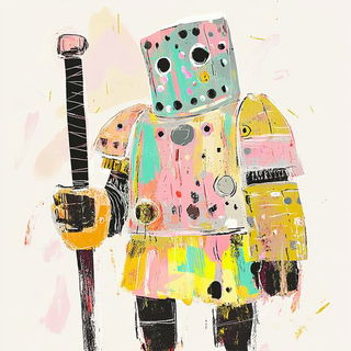 Catenary Roam style, Midjourney V6.1: concept art character design of retropunk steam knight