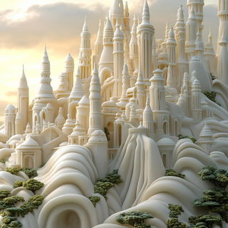Chromafault style, Midjourney V6.1: megacity with futuristic bioarchitecture