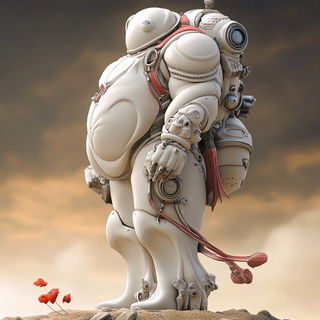 Chromafault style, Midjourney V6.1: concept art character design of retropunk steam knight