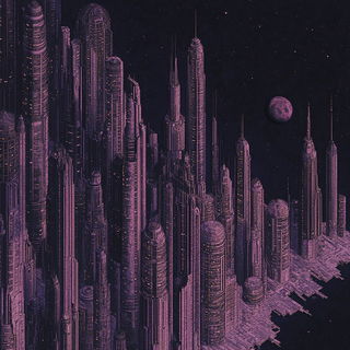 Bougainvillea Eyes style, Midjourney V6.1: megacity with futuristic bioarchitecture