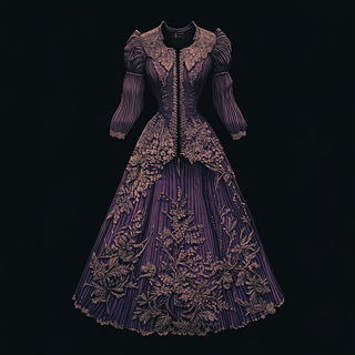 Bougainvillea Eyes style, Midjourney V6.1: haute-couture fashion outfit