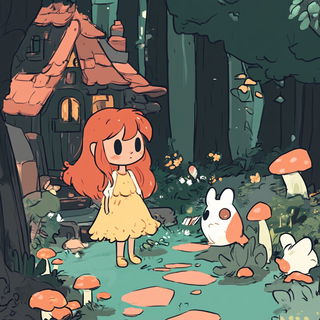 Moonmolt style, Midjourney V6.1: retro fairy-tale illustration