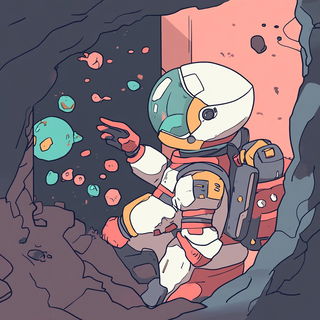 Moonmolt style, Midjourney V6.1: editorial illustration for popular scientific magazine cover