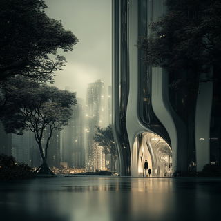 Aeroanatomics style, Midjourney V6.1: megacity with futuristic bioarchitecture