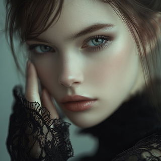 Aeroanatomics style, Midjourney V6.1: photographic portrait of female protagonist