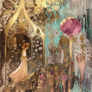 Relieflampism style, Midjourney V6.1: retro fairy-tale illustration