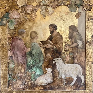 Relieflampism style, Midjourney V6.1: classical 18th-century oil painting