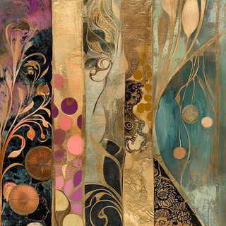 Relieflampism style, Midjourney V6.1: creative pattern composition