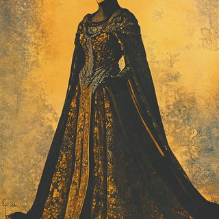 Papercourt Diorama style, Midjourney V6.1: haute-couture fashion outfit